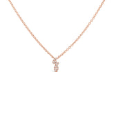 0.03ct 14k Rose Gold Diamond Letter "J" Necklace